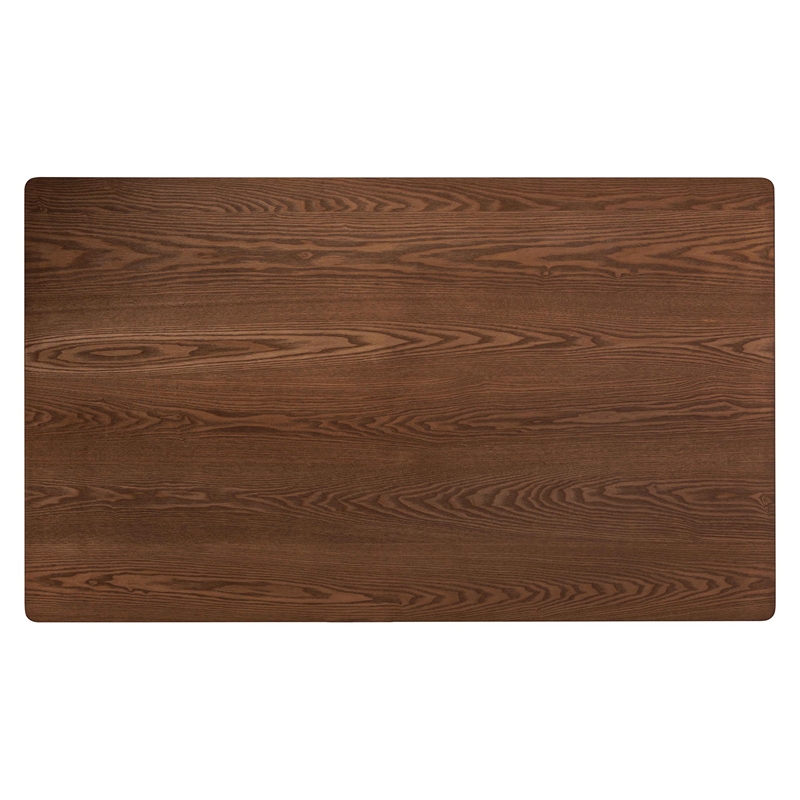 Baxton Studio Marcena Grey Leather and Brown Finished Wood 7-Piece Dining Set