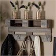 Baxton Studio Ferguson Grey Oak Finished Wood Mounted Coat Rack with Shelves