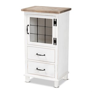 baxton studio faron white and oak brown finished wood 2-drawer storage cabinet