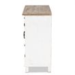 Baxton Studio Faron White and Oak Brown Finished Wood 3-Drawer Storage Cabinet
