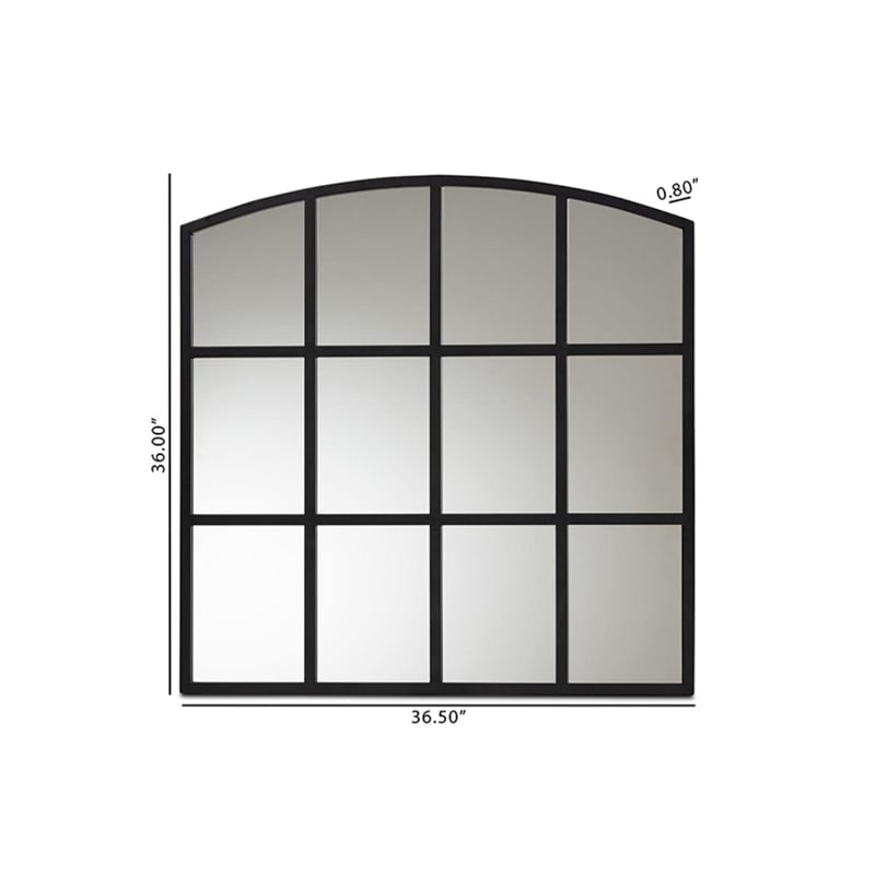 Baxton Studio Barrington Black Finished Metal Accent Wall Mirror