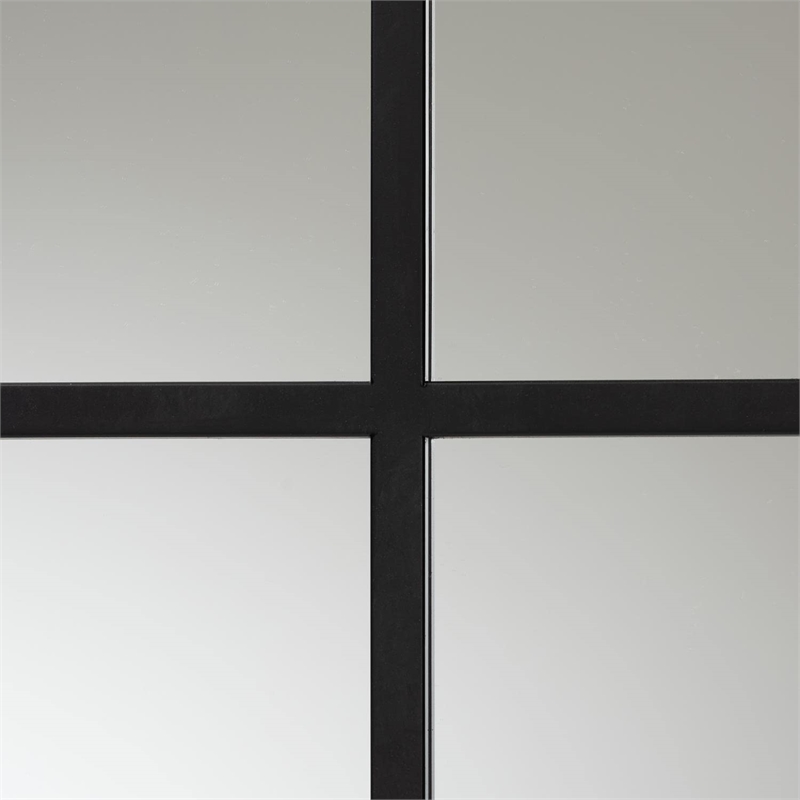 Baxton Studio Barrington Black Finished Metal Accent Wall Mirror