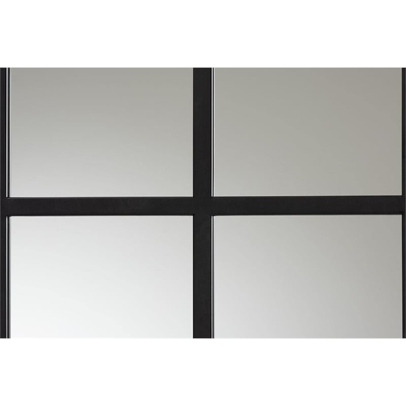Baxton Studio Barrington Black Finished Metal Accent Wall Mirror