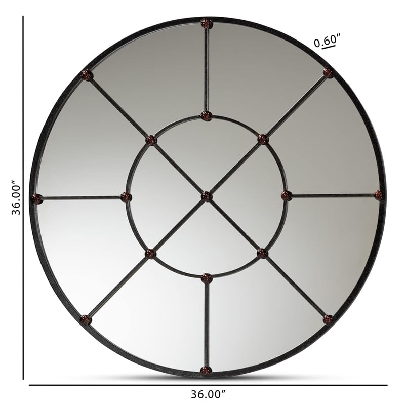 Baxton Studio Ohara Black Finished Metal Accent Wall Mirror