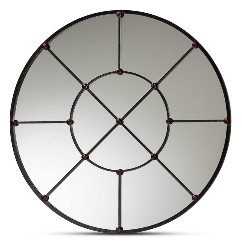 Baxton Studio Ohara Black Finished Metal Accent Wall Mirror
