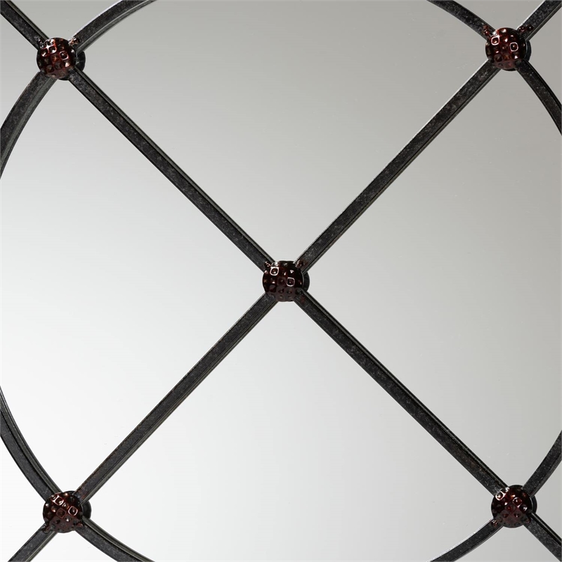 Baxton Studio Ohara Black Finished Metal Accent Wall Mirror