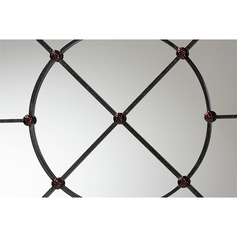 Baxton Studio Ohara Black Finished Metal Accent Wall Mirror