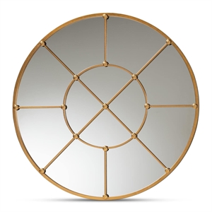 Baxton Studio Ohara Gold Finished Metal Accent Wall Mirror