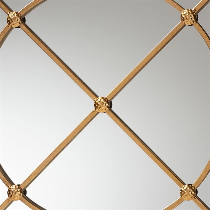 Baxton Studio Ohara Gold Finished Metal Accent Wall Mirror