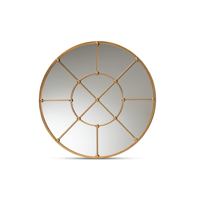 Baxton Studio Ohara Gold Finished Metal Accent Wall Mirror