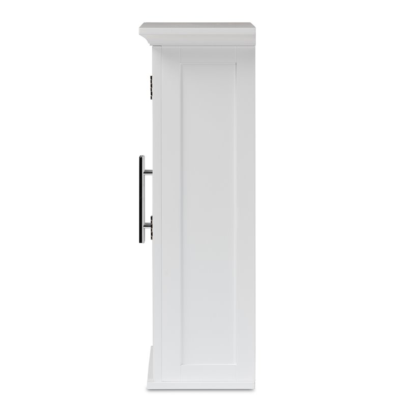 Baxton Studio Turner White Finished Wood 2-Door Bathroom Wall Storage Cabinet