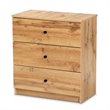 Baxton Studio Decon Oak Brown Finished Wood 3-Drawer Storage Chest