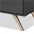 Baxton Studio Kelson Dark Grey and Gold Finished Wood 5-Drawer Chest