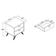 Baxton Studio Kelson Dark Grey and Gold Finished Wood 2-Drawer Nightstand