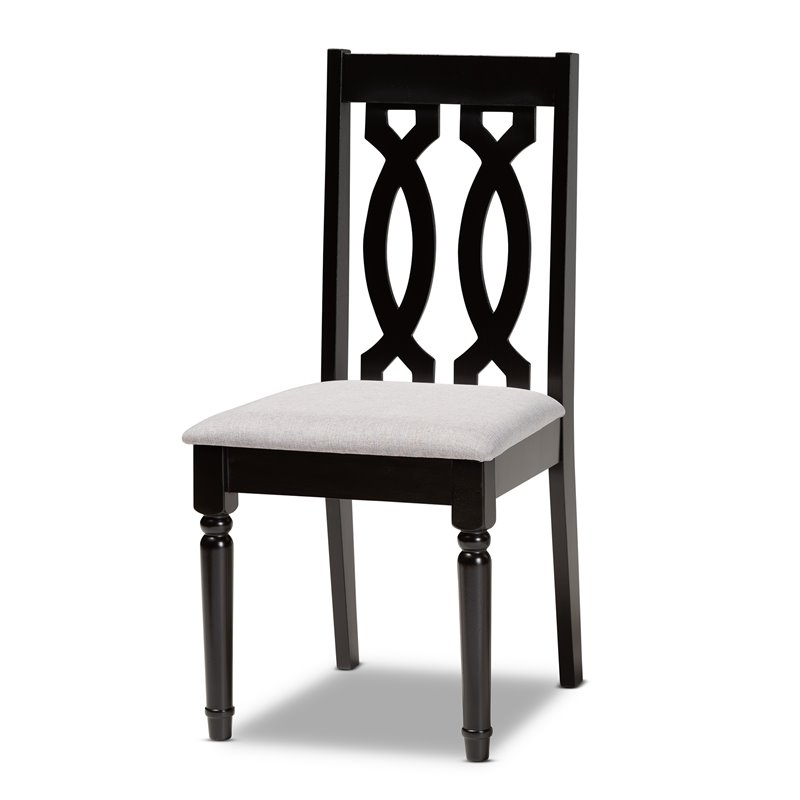 Baxton Studio Cherese Grey and Dark Brown Finished Wood 7-Piece Dining Set