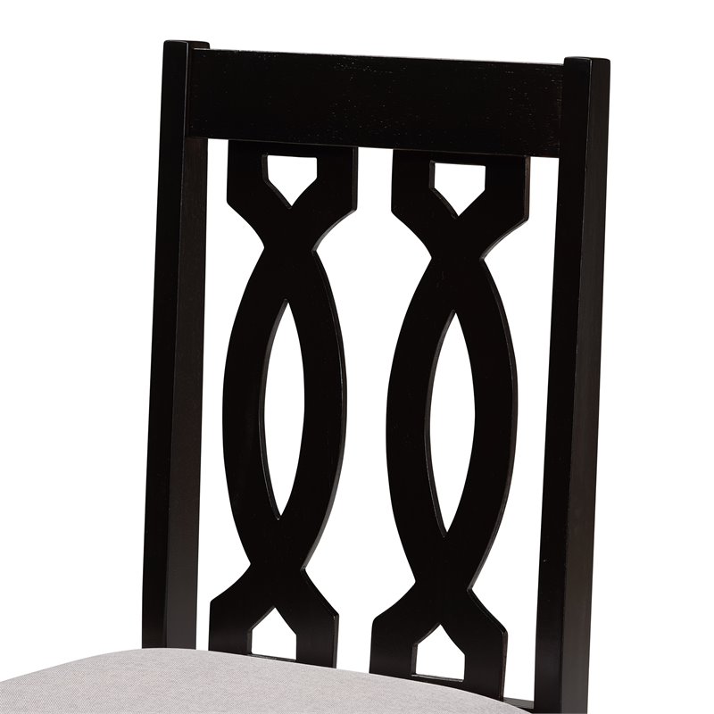 Baxton Studio Cherese Grey and Dark Brown Finished Wood 7-Piece Dining Set