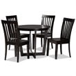Baxton Studio Sasa Dark Brown Finished Wood 5-Piece Dining Set