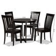 Baxton Studio Sasa Dark Brown Finished Wood 5-Piece Dining Set