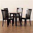 Baxton Studio Zala Dark Brown Finished Wood 5-Piece Dining Set