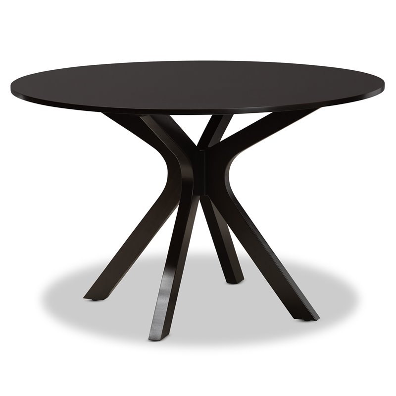 Baxton Studio Zora Dark Brown Finished Wood 7-Piece Dining Set