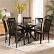 Baxton Studio Zora Dark Brown Finished Wood 7-Piece Dining Set
