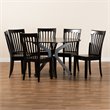 Baxton Studio Zora Dark Brown Finished Wood 7-Piece Dining Set