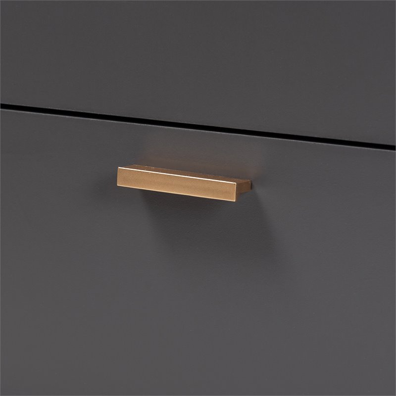 Baxton Studio Kelson Dark Grey and Gold Finished Wood 2-Door Sideboard Buffet