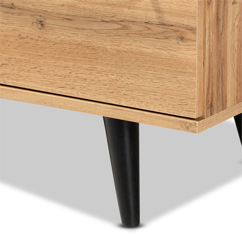 Baxton Studio Radley Oak Brown Finished Wood 3-Drawer Sideboard Buffet