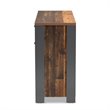 Baxton Studio Ranger Brown Finished Wood and Grey Metal 3-Door Sideboard Buffet