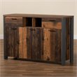 Baxton Studio Ranger Brown Finished Wood and Grey Metal 3-Door Sideboard Buffet