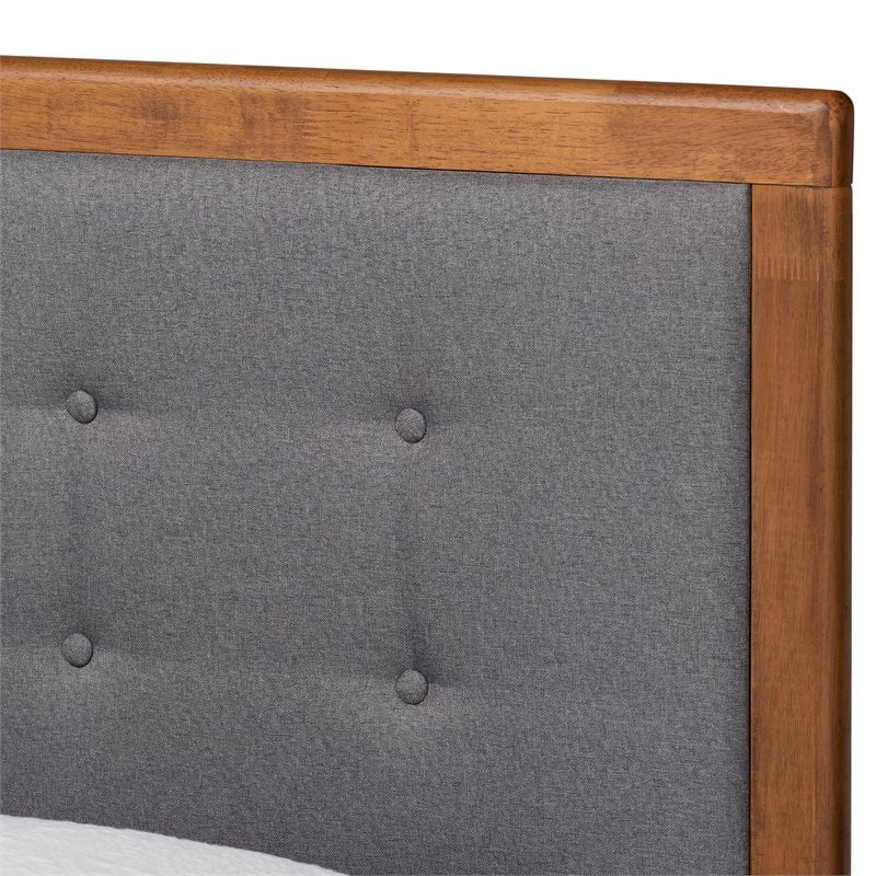 Baxton Studio Greta Dark Grey and Brown Finished Wood Twin Size Platform Bed