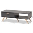 Baxton Studio Kelson Dark Grey and Gold Finished Wood Coffee Table