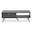 Baxton Studio Kelson Dark Grey and Gold Finished Wood Coffee Table