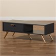 Baxton Studio Kelson Dark Grey and Gold Finished Wood Coffee Table