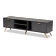 Baxton Studio Kelson Dark Grey and Gold Finished Wood TV Stand