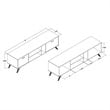 Baxton Studio Kelson Dark Grey and Gold Finished Wood TV Stand