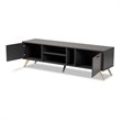 Baxton Studio Kelson Dark Grey and Gold Finished Wood TV Stand