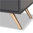 Baxton Studio Kelson Dark Grey and Gold Finished Wood TV Stand