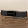 Baxton Studio Kelson Dark Grey and Gold Finished Wood TV Stand