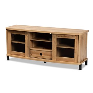 baxton studio walda oak brown finished wood 1-drawer tv stand
