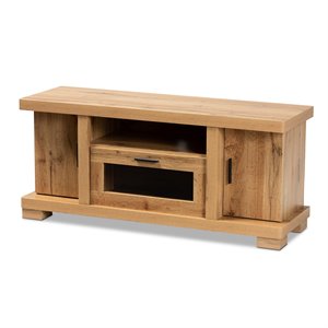 baxton studio viveka oak brown finished wood 2-door tv stand