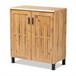 Baxton Studio Excel Oak Brown Finished Wood 2-Door Storage Cabinet