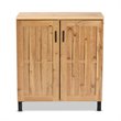 Baxton Studio Excel Oak Brown Finished Wood 2-Door Storage Cabinet