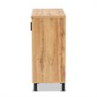 Baxton Studio Excel Oak Brown Finished Wood 2-Door Storage Cabinet