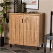 Baxton Studio Excel Oak Brown Finished Wood 2-Door Storage Cabinet