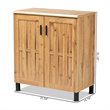 Baxton Studio Excel Oak Brown Finished Wood 2-Door Storage Cabinet