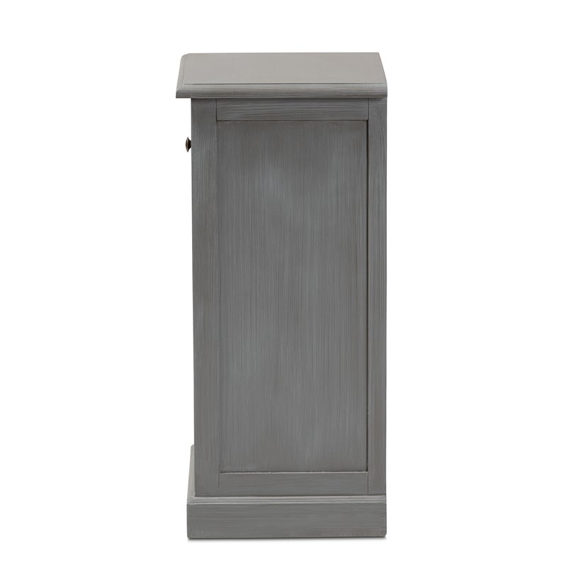Baxton Studio Sheldon Grey Finished Wood 3-Drawer Nightstand