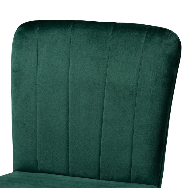 Baxton Studio Preston Green Black and Gold Finished Metal 2-Piece Bar Stool Set