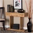 Baxton Studio Otis Oak Brown Finished Wood 3-Drawer Console Table