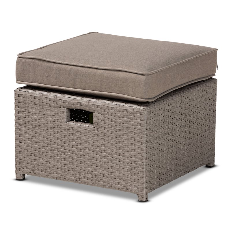 Baxton Studio Haina Grey Fabric and Grey Finished 6-Piece Patio Set